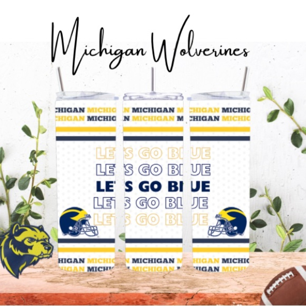 Michigan GO BLUE 20oz tumbler